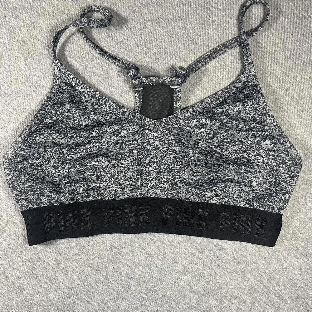 Victoria's Secret PINK Gray and Black Sports Bra Woman’s XS Extra Small Athletic